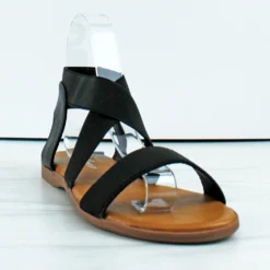 Forever Handiness-42 Womens Elastic Crossover Flat Sandals