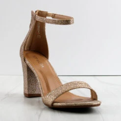 Hannah-1 Women's Ankle Chunky Heeled Sandals Nude/Pat 7.5 -sbwshoes shop Hannah 1 2