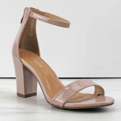 Hannah-1 Women's Ankle Chunky Heeled Sandals Nude/Pat 7.5 -sbwshoes shop Hannah 1 2 6b2dfa8f 0812 444f 81c3 fdf37785372a