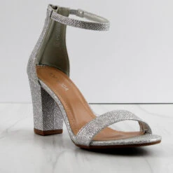 Hannah-1 Women's Ankle Chunky Heeled Sandals Nude/Pat 7.5 -sbwshoes shop Hannah 1 5