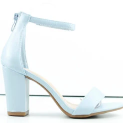 Hannah-1 Women's Ankle Chunky Heeled Sandals Nude/Pat 7.5 -sbwshoes shop Hannah1 1