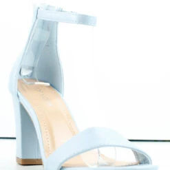 Hannah-1 Women's Ankle Chunky Heeled Sandals Nude/Pat 7.5