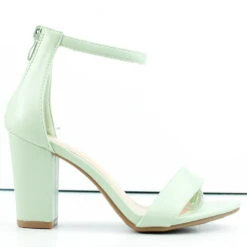 Hannah-1 Women's Ankle Chunky Heeled Sandals Nude/Pat 7.5 -sbwshoes shop Hannah1 4