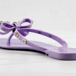 Forever Jelly 12 Womens Stud Embellished Jelly Flip Flops -sbwshoes shop JELLY12LAV 2