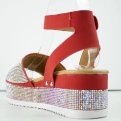 Forever Luxury 96 Women's Rhinestone Wide Band Buckled Platform Sandals -sbwshoes shop LUXURY96 1 04499920 7e3b 4fb4 b03e 6bb0d50c3856