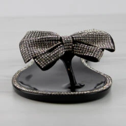 Forever Lucid 13 Womens Rhinestone Embellished Bow Jelly Flip Flops -sbwshoes shop Lucid13Black 2