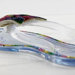 Forever Lucid 13 Womens Rhinestone Embellished Bow Jelly Flip Flops -sbwshoes shop Lucid13multi 3