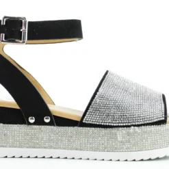 Forever Luxury 96 Women's Rhinestone Wide Band Buckled Platform Sandals -sbwshoes shop Luxury96 1