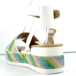 Forever Luxury 96 Women's Rhinestone Wide Band Buckled Platform Sandals -sbwshoes shop Luxury96 3 3f1301fa 434a 444d 8019 d7da9a9033dc