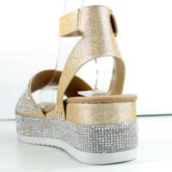 Forever Luxury 96 Women's Rhinestone Wide Band Buckled Platform Sandals -sbwshoes shop Luxury96 6 bf44f3ee 54a4 46bd 9711 fe685376fd7c