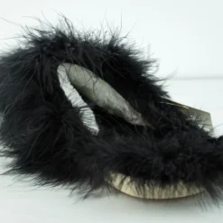 Unknown Women's Closed Toe Fluffy Feather Slippers -sbwshoes shop MG 1275