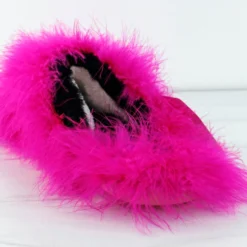 Unknown Women's Closed Toe Fluffy Feather Slippers -sbwshoes shop MG 1278
