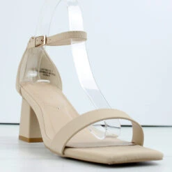 Bamboo Lasting-12 Womens Square Toe Single Band Heel Sandals -sbwshoes shop MG 7867