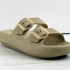 Forever Meek 03 Women's Double Strap Buckle Cloud Cushion Slides -sbwshoes shop Meek 03 3
