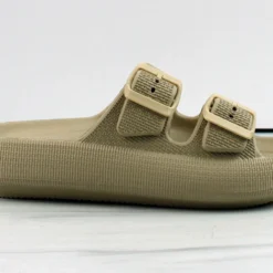 Forever Meek 03 Women's Double Strap Buckle Cloud Cushion Slides -sbwshoes shop Meek 03 4