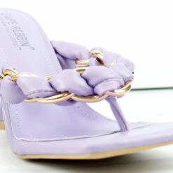 Milah Women's Twisted Chain Heeled Thong Sandals