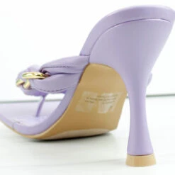 Milah Women's Twisted Chain Heeled Thong Sandals -sbwshoes shop Milah 3