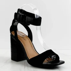 Bamboo Milestone-11 Womens Single Band Block Heel Sandals