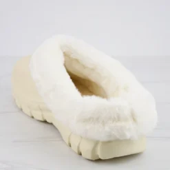 MuffinWomens Fur Lining Slip On Clogs -sbwshoes shop MuffinCream 3