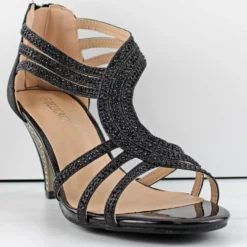 Forever Perform 65 Women's Rhinestone Embellished Heel Sandals -sbwshoes shop Perform65 3 d665eb52 f389 49a1 bd80 eaf43840aad8