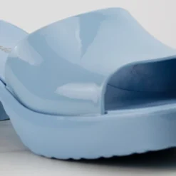 Rhea Women's Patent Slip On Chunky Low Heeled Sandals