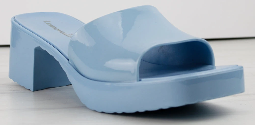 Rhea Women's Patent Slip On Chunky Low Heeled Sandals 1 Rhea Women's Patent Slip On Chunky Low Heeled Sandals