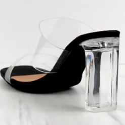 SELMA 1 Womens Clear StrapClear Block Heel Sandals -sbwshoes shop Selma 1 1