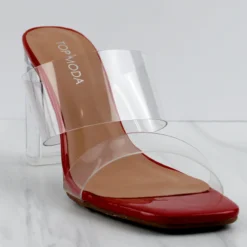 SELMA 1 Womens Clear StrapClear Block Heel Sandals -sbwshoes shop Selma 1 2