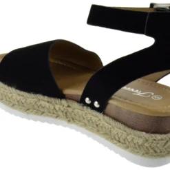 Forever Sensational 1 Womens StrappyEspadrille Wedges -sbwshoes shop Sensational1Black 3