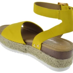 Forever Sensational 1 Womens StrappyEspadrille Wedges -sbwshoes shop Sensational1Mustard 3