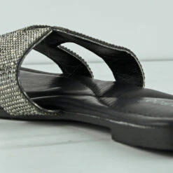 Shade 04Womens Rhinestone Embellished Flat Sandals -sbwshoes shop Shade04Black 3