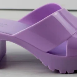 Tiana 3 Women's Patent Slip On Chunky Low Heeled Sandals -sbwshoes shop Tiana3 8