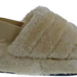 Warmness 02 Womens Super Soft Ankle Strapped Slides -sbwshoes shop Warmness02Beige 2