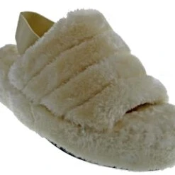 Warmness 02 Womens Super Soft Ankle Strapped Slides -sbwshoes shop Warmness02Beige 3