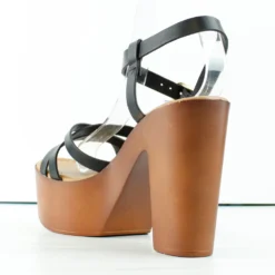 Bamboo Woodland 04 Womens Wooden Heel Strappy Sandals -sbwshoes shop Woodland04 1