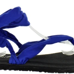 Forever Yoga 1 Womens Wrap Around Sling Flat Sandals -sbwshoes shop Yoga1Blue 2