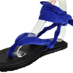 Forever Yoga 1 Womens Wrap Around Sling Flat Sandals -sbwshoes shop Yoga1Blue 3