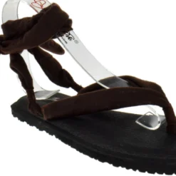 Forever Yoga 1 Womens Wrap Around Sling Flat Sandals -sbwshoes shop Yoga1Brown 1