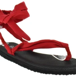 Forever Yoga 1 Womens Wrap Around Sling Flat Sandals -sbwshoes shop Yoga1Red 1