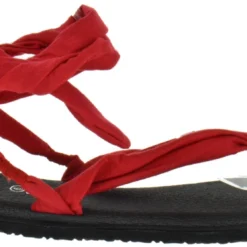Forever Yoga 1 Womens Wrap Around Sling Flat Sandals -sbwshoes shop Yoga1Red 2