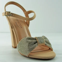 Avani 35 Rhinestone Bow Band Block Dress Heels
