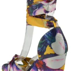 Bamboo Choice 63 Womens Floral Wrap High Heel Wedges -sbwshoes shop choice 63 marigold 3