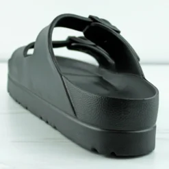 Bamboo Glee 01 Women's Double Buckle Jelly Platform Sandals -sbwshoes shop glee01blk3