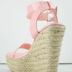 Bamboo Prefer 01 Women's Patent Square Toe Wedge Espadrille Sandals -sbwshoes shop pREFER01 1