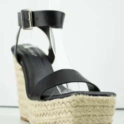 Bamboo Prefer 01 Women's Patent Square Toe Wedge Espadrille Sandals -sbwshoes shop pREFER01 3