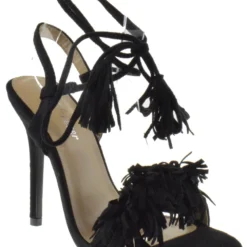 Forever Rubina 57 Women's Fringe Open Toe High Heel Sandals