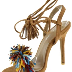 Forever Rubina 57 Women's Fringe Open Toe High Heel Sandals -sbwshoes shop rubina 57 multi 3