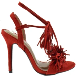 Forever Rubina 57 Women's Fringe Open Toe High Heel Sandals -sbwshoes shop rubina 57 red 2