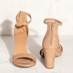 Hannah-1 Women's Ankle Chunky Heeled Sandals Nude/Pat 7.5 -sbwshoes shop screenshot 2020 03 10 dream it nude crocodile heel